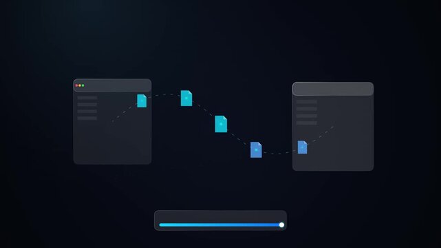 Digital Data Transfer Workflow Animation
