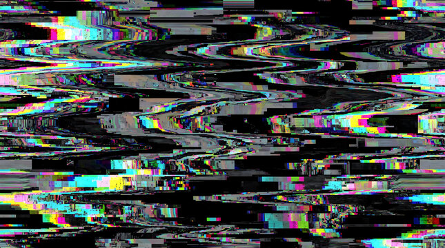 Abstract datamosh glitch texture with colorful digital distortion on