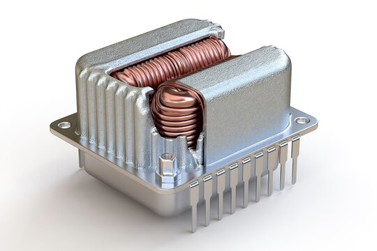Transformer Core with Copper Windings and Metal Case