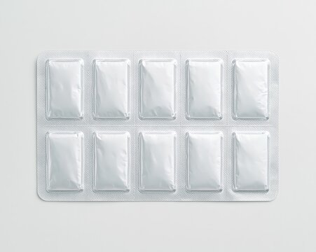 Blank White Rectangular Packages in Blister Pack