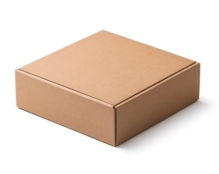 Open cardboard box, plain brown surface.