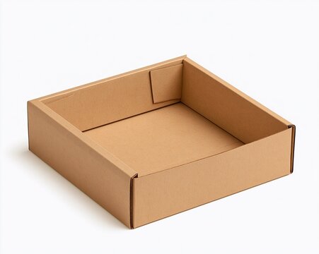 Empty Cardboard Box, Opened, Light Brown Color, No Contents Inside