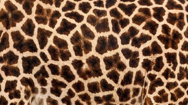 Close up of giraffe skin showing intricate patterns and warm brown coloration