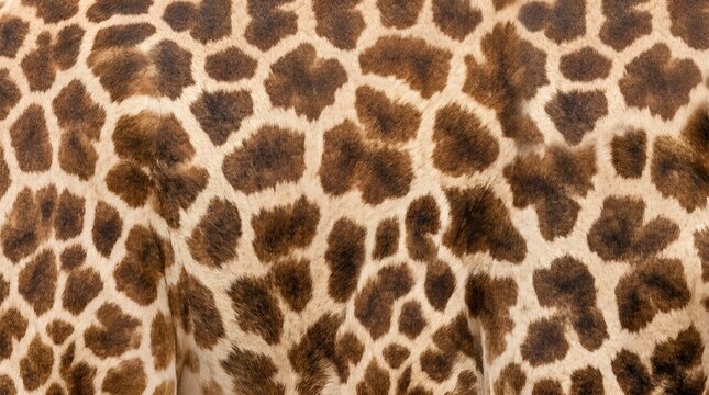 Close up of a giraffe's patterned coat showing unique brown and tan markings