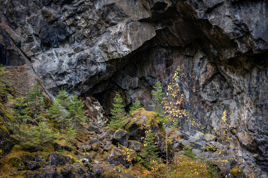 Stones texture and background from a old silver mine, rock texture landscape