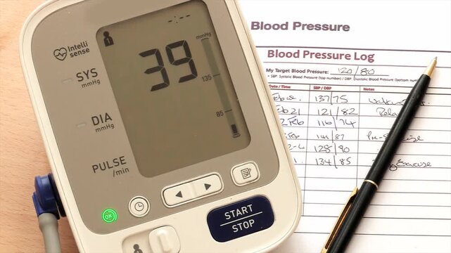 Blood Pressure Monitor, showing normal healthy reading.