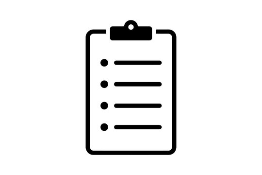 Clipboard icon with checklist isolated on transparent background for professional task management and business organization