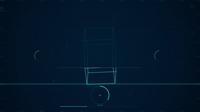 Abstract Digital Wireframe HUD Interface Motion Graphic