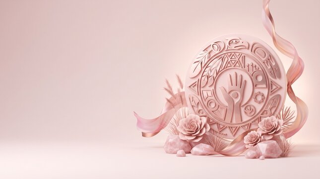 Commercial 3D Indigenous Peoples' Day Background with Copy Space