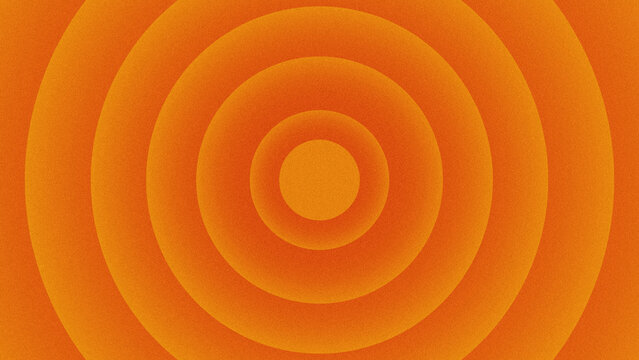 Vibrant orange abstract background featuring retro concentric circles, geometric radial ripple waves, and a subtle textured sunburst vector pattern.
