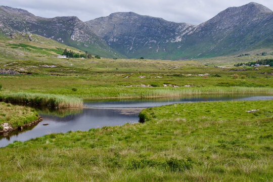 Landscape Panoramic View Wild Atlantic Way Carna Road R341 Near Roundstone County Galway Republic of Ireland