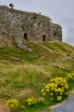 Rock of Dunamase 13th Century historic hilltop fortress Celtic fortification Ruins National Monument County Laois Republic of Ireland