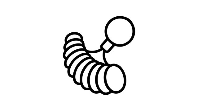 Slinky toy icon with spring coil black line art design for kids play fun.