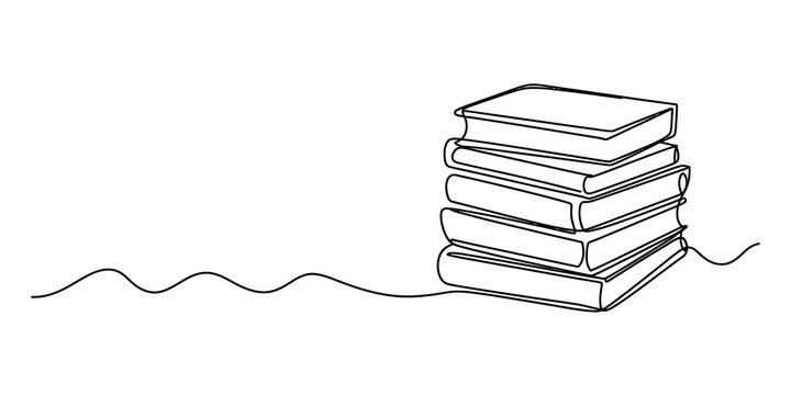 stack of books on white background