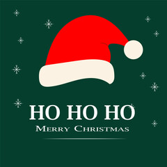 Festive christmas illustration featuring a classic santa hat and joyful holiday greetings in white text © AZITKUMAR1616