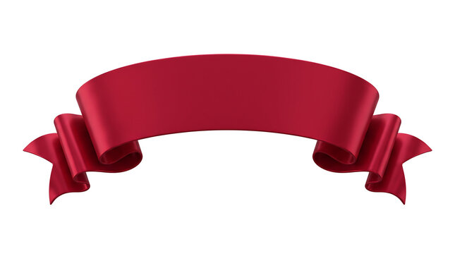 Glossy red ribbon banner graphic, featuring an elegant curved design. A versatile blank template for announcements, promotions, or festive messages