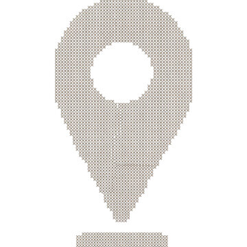Minimalist location pin icon with dotted border