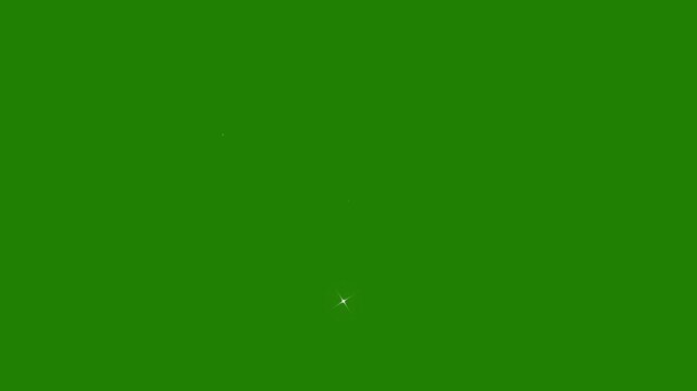 Sparkle twinkle star animation, glowing white doodle stars, glitter shine bursts, retro flat vector style, blinking cartoon effects, chroma key black screen seamless festive loop video 4K