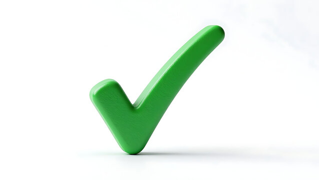 A vibrant green checkmark symbol indicates correctness or approval.
