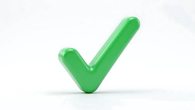 A vivid green checkmark symbol signifies acceptance and confirmation.