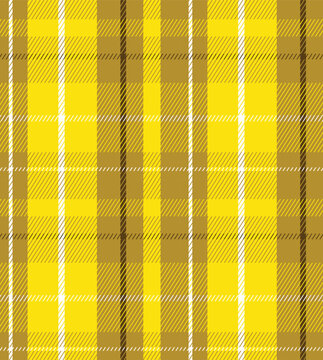 Seamless yellow plaid pattern digital swatch vector background