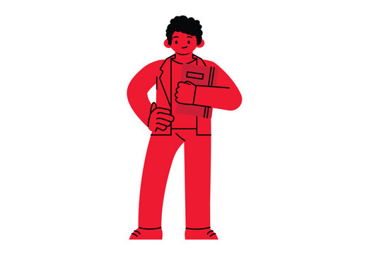 Businessman Standing and Holding Folder Document for Corporate Work Concept character vector illustration design.