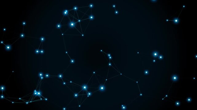 Abstract blue neural network connections forming a complex web on a dark background
