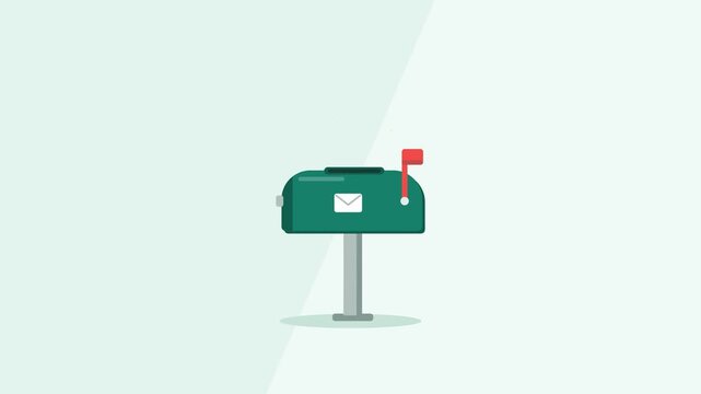 Receipt dropping into mailbox, document filing concept animation
