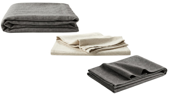 Folded textured bed runners in neutral colors