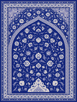 Traditional islamic floral pattern arch design