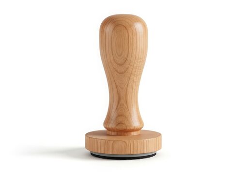 Wooden trophy stamp with natural finish on round base