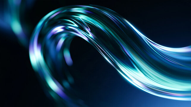 Glowing Fiber Optic Cable with High Speed Data Flow