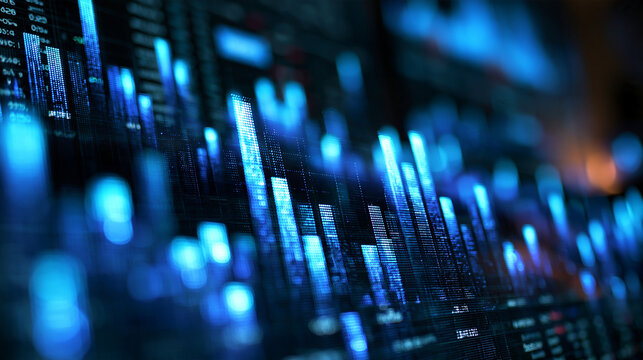 Digital Stock Market Trading Data and Financial Graph