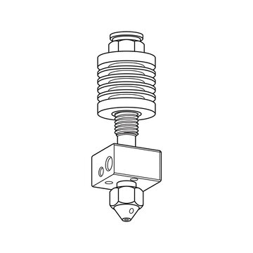 3D Printer Hotend Assembly Outline | Extruder Heated Block System