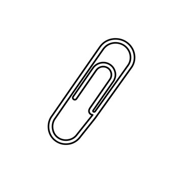 Paperclip Icon Outline | Simple Office Stationery Accessory Line Art Vector