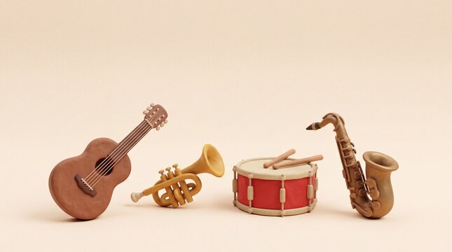 Band instruments jazz music collection