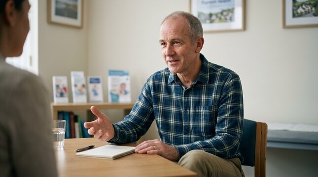Therapist Consulting with Patient in Office Active Listening Empathy and Support