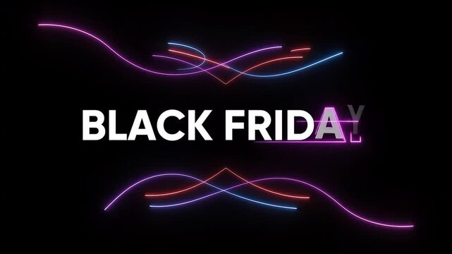 Glowing Neon Border with Abstract Purple and Blue Lines
