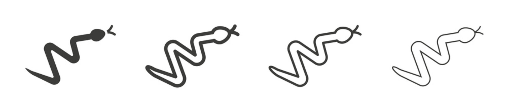 Snake icon flat outline in black