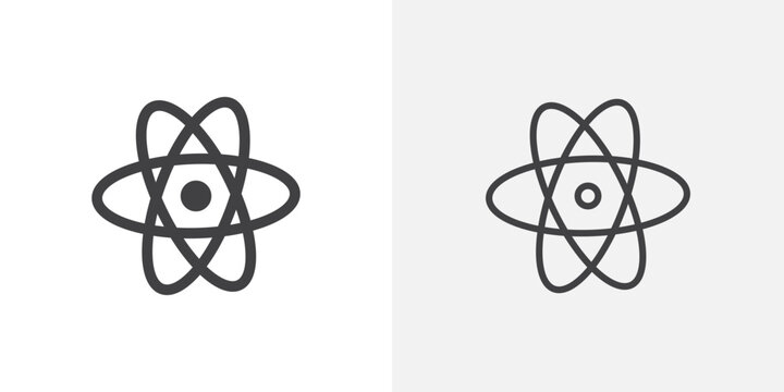 React icon flat outline in black