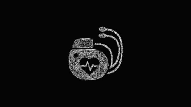 Sketch pacemaker icon animation - smooth progressive reveal