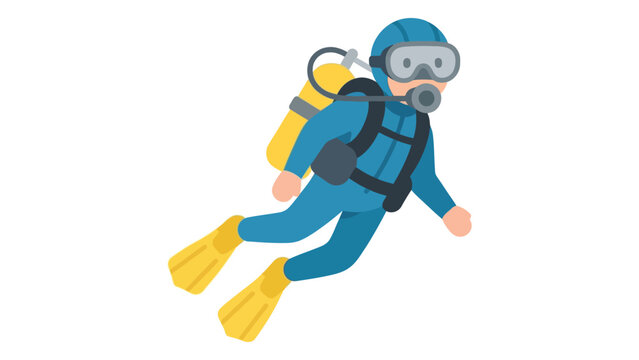 Cartoon Scuba Diver with Gear