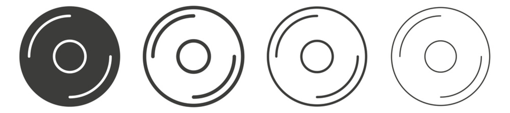 Vinyl icon flat outline in black