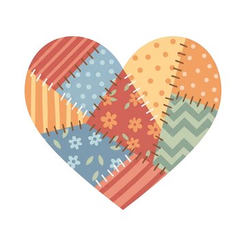 Patchwork Heart Unity And Community Concept