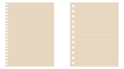 Set of two spiral notebook paper sheets with perforated edges lined paper notebook sheet paper page school supplies memo pad writing paper texture office supply planner page © Tajul Islam