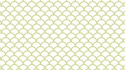 Seamless fish scale pattern in light olive green on a clean white background with geometric background arabic design moroccan tile repeating pattern scallop texture decorative backdrop © Tajul Islam
