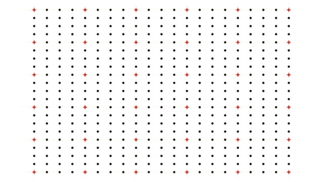 Technical grid pattern with black dots and red coordinate marker highlights red markers coordinate system technical drawing geometric background dotted grid data plot graph paper structure