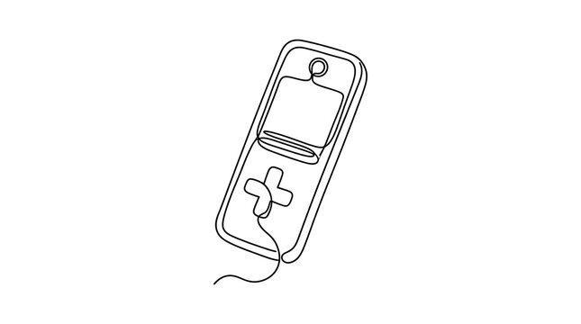 Continuous line drawing of a handheld video game console