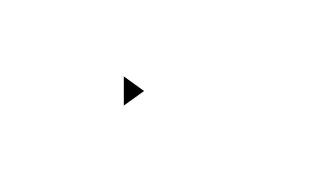 Sequence of four forward play arrow symbols with gradient grey opacity representing fast forward speed progression navigation U I design element isolated bright white background.a 4 k video.