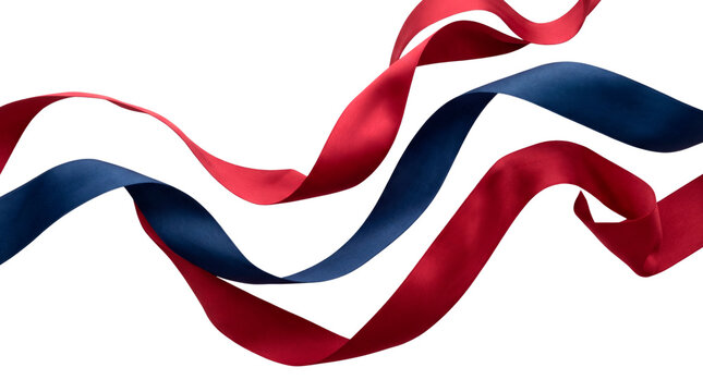 Flowing Red and Blue Ribbon Decoration